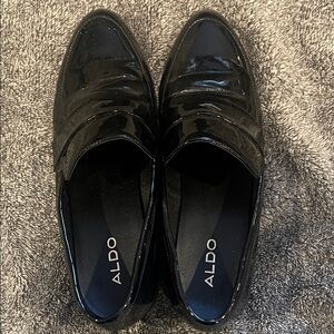 Aldo Shiny Black Women's Loafers